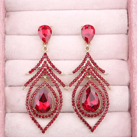 Elegant Hollow out Full Drill Crystal Women's Earrings