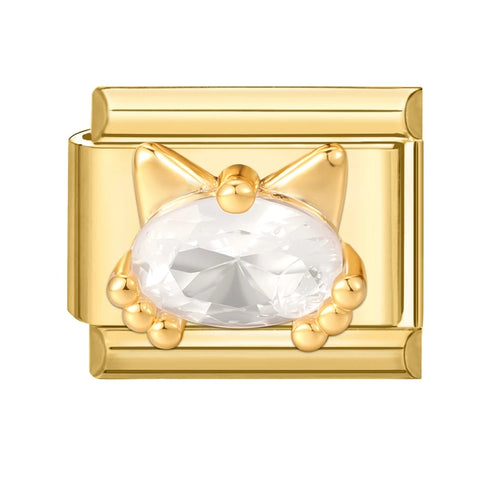 Golden Butterfly Leaf Moon Cat Flower Italian Charm Links