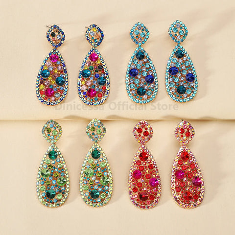 Women's Crystal Pendant Earrings Fashionable  Droplet Shaped