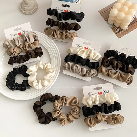 Elegant Satin Hair Scrunchies for Women Softer Than Elastic Bands Hair Rope Ponytail