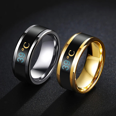 Temperature Couple Ring Titanium Steel Mood Emotion Feeling Intelligent Sensitive Rings