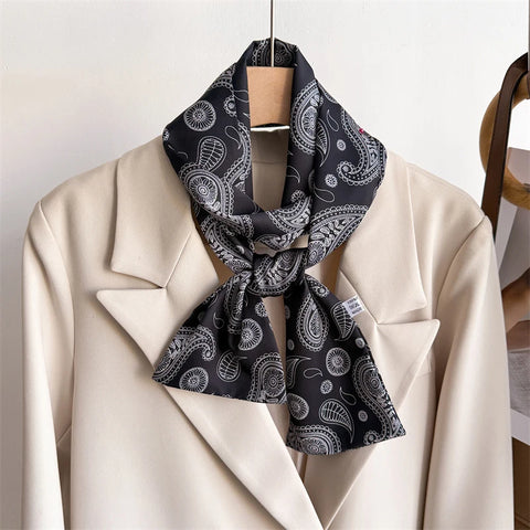 Women Fashion Silk Feel Red Flowers Design Scarf Shawl