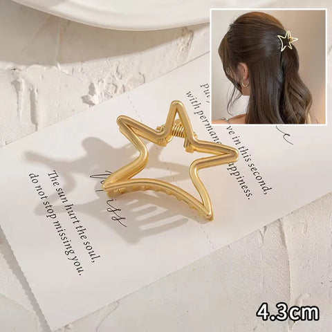 Korean Metal Geometric Hair Claws Barrettes Elegant Hair Clips Crab Hollow Out Hairpin