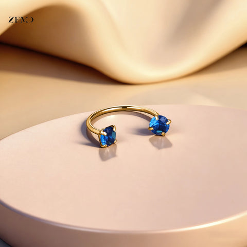 Titanium Steel Horseshoe Nose Rings Double CZ Crystal Screw Septum Rings Helix