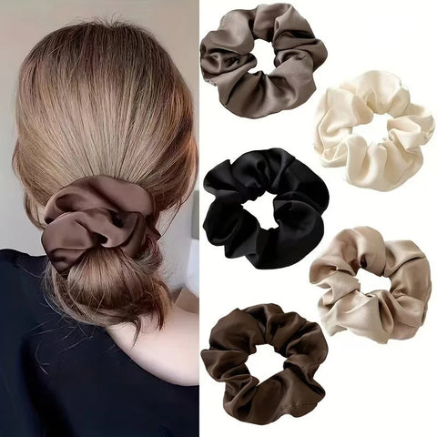 Elegant Satin Hair Scrunchies for Women Softer Than Elastic Bands Hair Rope Ponytail