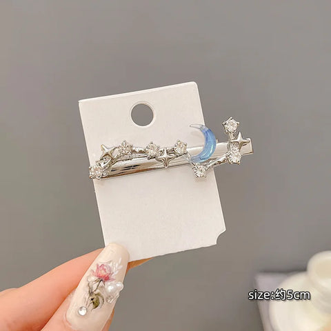 Rhinestone Moon Star Hair Clip
