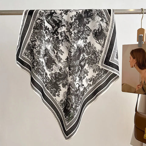 Cotton Handkerchief Women Neck Scarves Fashion Shawls and Wraps Bandana