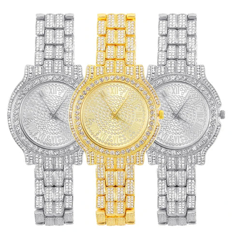 Popular Iced Out Watch Men Luxury Full Diamond Women Watches CZ Quartz Men's Watch