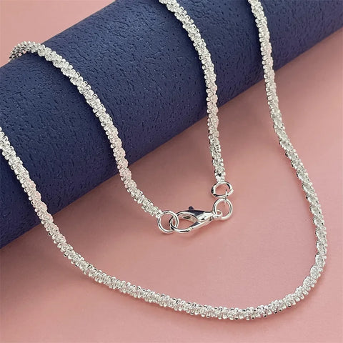 Hot new 40-75cm 925 Sterling Silver Necklace 16-30 Inch originality 2MM String chain
