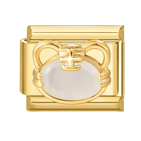 Golden Butterfly Leaf Moon Cat Flower Italian Charm Links