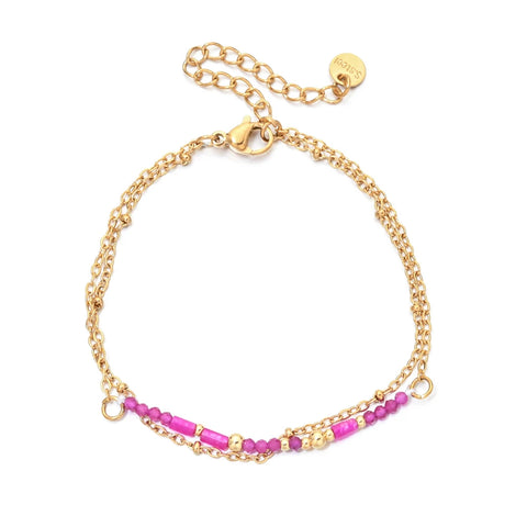 Thin Boho 18K Gold PVD Plated Stainless Steel Chain Bracelets for Women