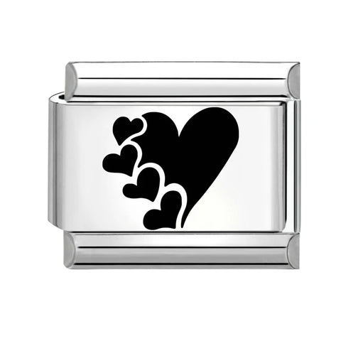 Black Engraving  Eye Jellyfish Butterfly Sun Moon Silver Charm Links