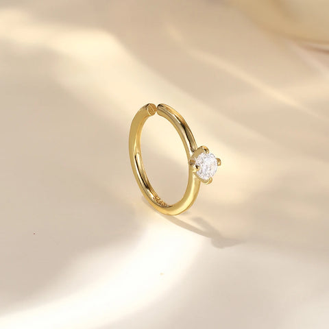 Sterling Silver Pierceing Nose Ring Simple Round Twist Rope Nose Ring Women