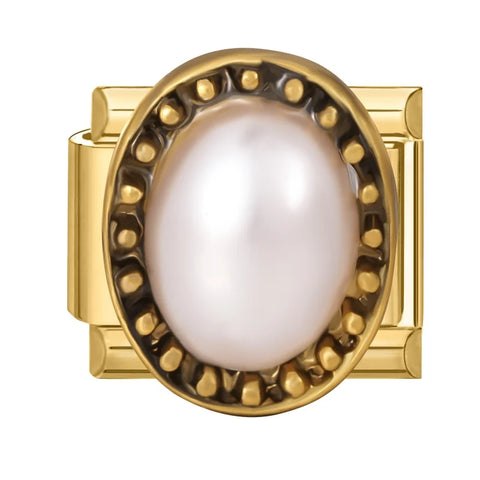 Golden Heart Butterfly Sun Flower Pearl Zircon Italian Charm Links