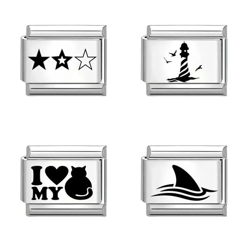 Laser Engraving Ferris Turtle Shark Star Charms