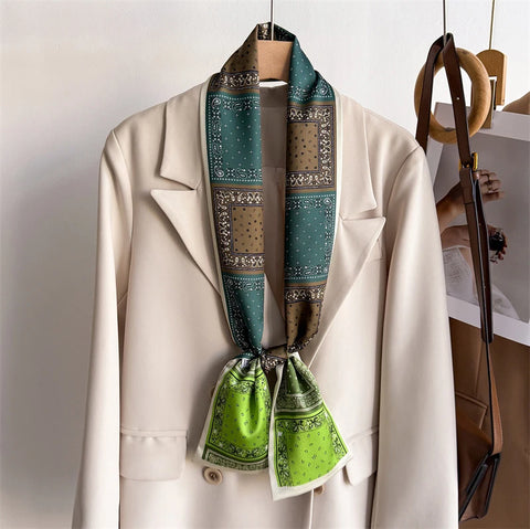 Women Fashion Silk Feel Red Flowers Design Scarf Shawl