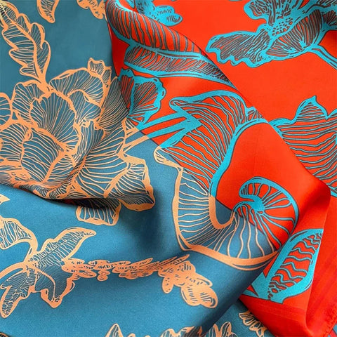 Print Silk Square Scarf Women Soft Satin Horse Hairband Neckerchief