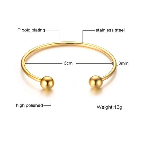 Fashion Minimalist Stainless Steel Knot Gold Plated Cuff Bracelet for Women