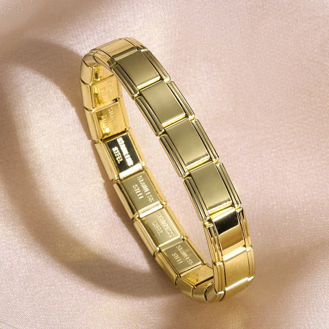 Italian Charm Stainless Steel Bracelets For Women Men 9mm Width Elastic DIY Bracelet