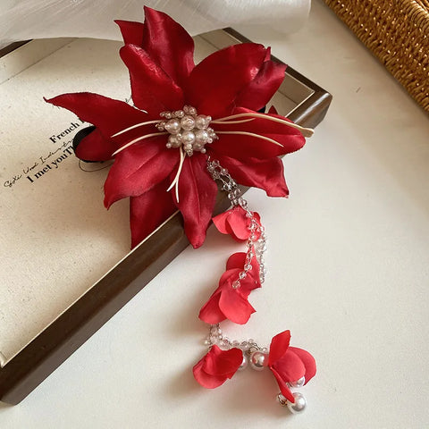 Long Tassel Shark Clip Dedicate Retro Crystal Acrylic Hairgrips