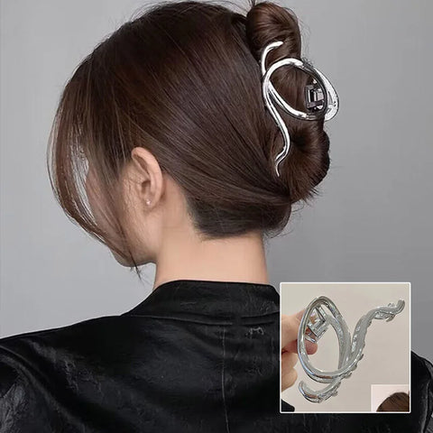 Korean Metal Geometric Hair Claws Barrettes Elegant Hair Clips Crab Hollow Out Hairpin