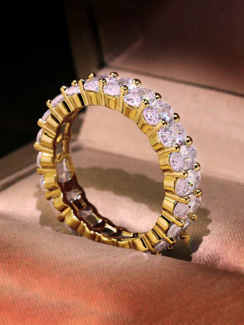 Sterling Silver Original Zircon Oval Fashion Ring for Women Gift Engagement Wedding Luxury