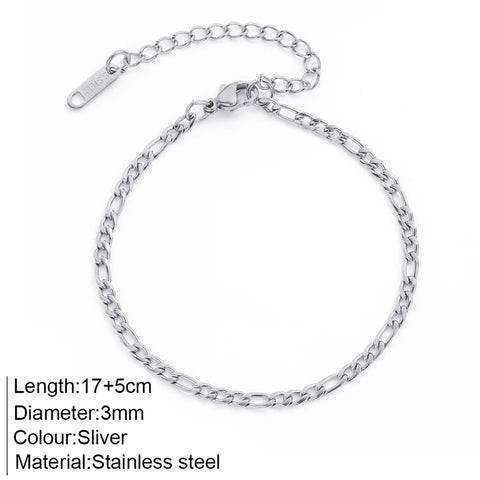 Women's High-end Stainless Steel Bracelets Box Chain Clip Bead Chain Fashion
