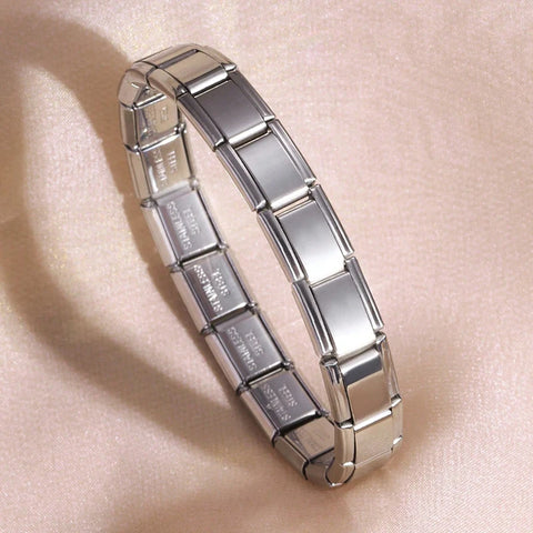 Italian Charm Stainless Steel Bracelets For Women Men 9mm Width Elastic DIY Bracelet