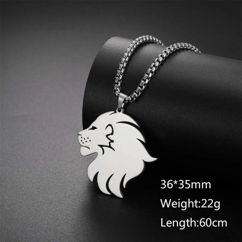 Punk Lion Head Pendant Necklace for Women Men Rock Hip Hop Animal Charms Choker