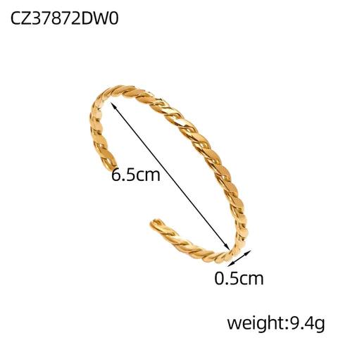 Stainless Steel Minimalist Open Design Cuff Bangle