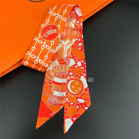 Saddle Print Summer Scarf Brand Design Women Skinny Bag Scarves