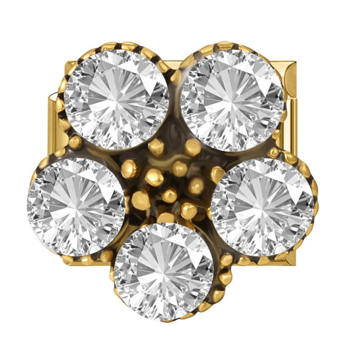 Golden Heart Butterfly Sun Flower Pearl Zircon Italian Charm Links