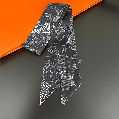 Saddle Print Summer Scarf Brand Design Women Skinny Bag Scarves