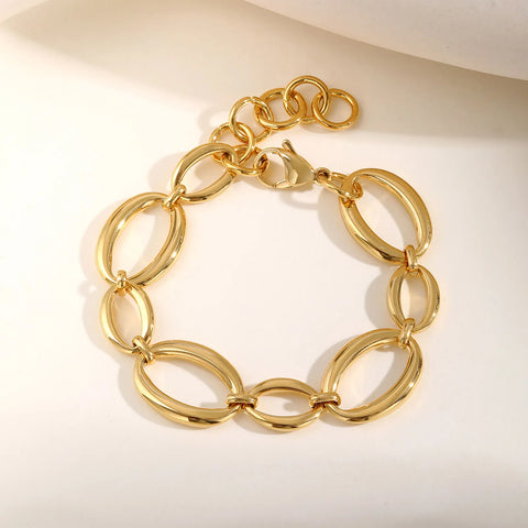 Elliptical Bracelet for Women Hand-made Chain Stainless Steel Bracelets