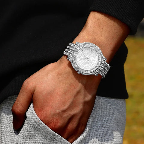 Popular Iced Out Watch Men Luxury Full Diamond Women Watches CZ Quartz Men's Watch
