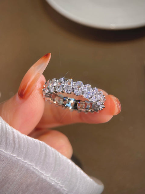 Sterling Silver Original Zircon Oval Fashion Ring for Women Gift Engagement Wedding Luxury