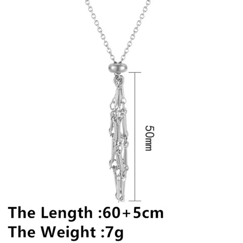 Stainless Steel DIY Stone Collecting Cord Adjustable Holder Collares Jewelry