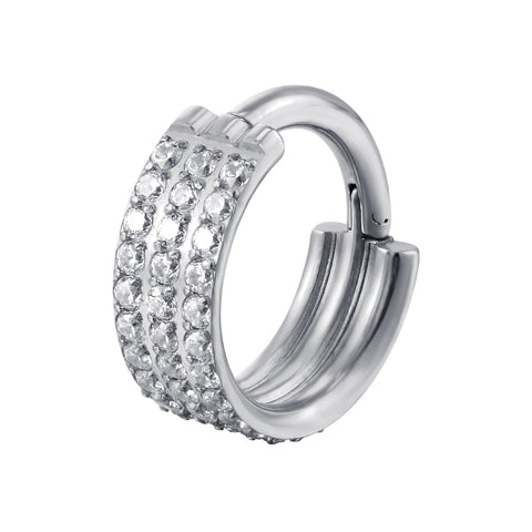 Titanium Piercing Hinged Segment Septum Hoop Nose Rings Clicker