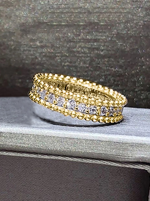 Sterling Silver Simple Classic Gorgeous Round Zircon Ring For Women Engagement Wedding