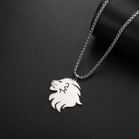 Punk Lion Head Pendant Necklace for Women Men Rock Hip Hop Animal Charms Choker