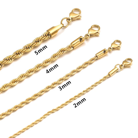2 3 4mm Bracelet for Women & Men Stainless Steel