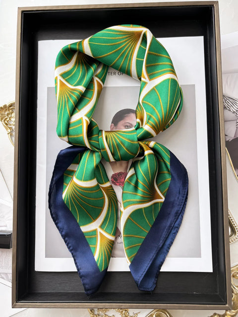 Vintage Chain Print Satin Square Scarf Soft Lightweight Women’s Fashion Accessory