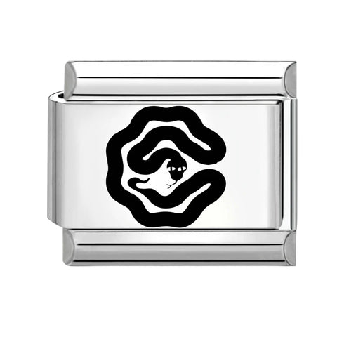 Black Engraving  Eye Jellyfish Butterfly Sun Moon Silver Charm Links