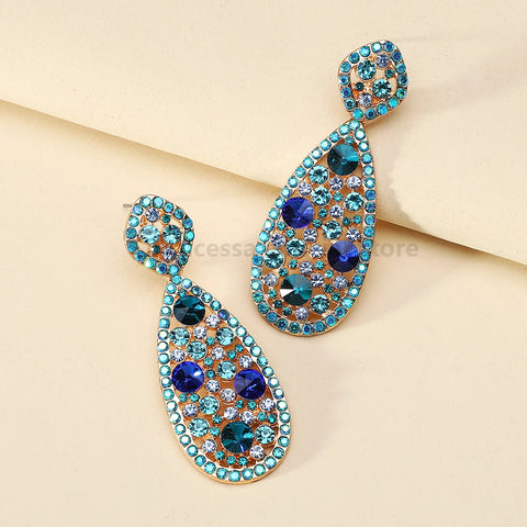 Women's Crystal Pendant Earrings Fashionable  Droplet Shaped