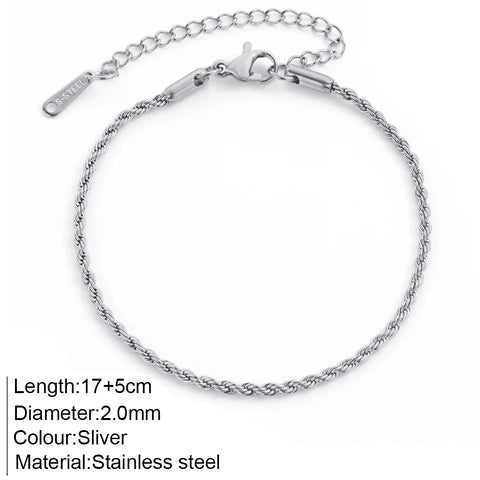 Women's High-end Stainless Steel Bracelets Box Chain Clip Bead Chain Fashion