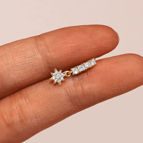 Sterling Silver Pierceing Nose Ring Simple Round Twist Rope Nose Ring Women