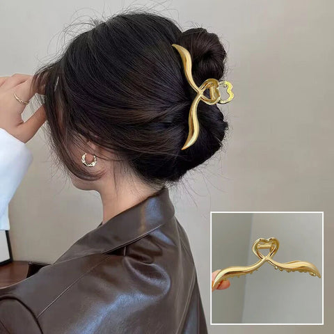 Korean Metal Geometric Hair Claws Barrettes Elegant Hair Clips Crab Hollow Out Hairpin