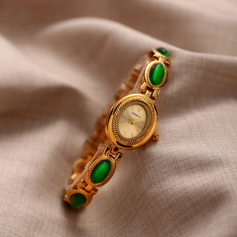 Retro Style Oval Small Dial Watch Niche Light Luxury Bracelet Watch