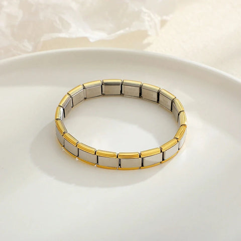 Italian Charm Stainless Steel Bracelets For Women Men 9mm Width Elastic DIY Bracelet