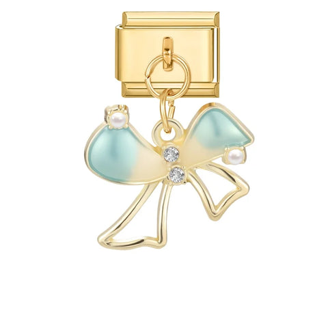 Golden Butterfly Leaf Moon Cat Flower Italian Charm Links